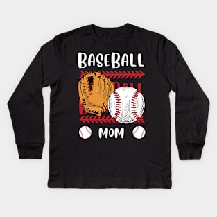 My Favorite Baseball Player Calls Me Mom Gift for Baseball Mother mommy mama Kids Long Sleeve T-Shirt